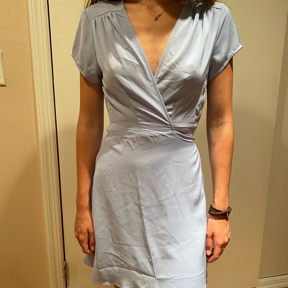 Baby blue tie dress